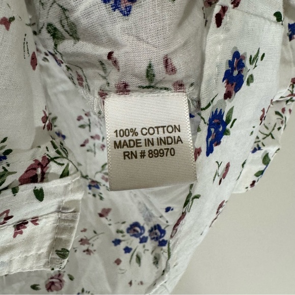 Eden & Olivia Semi-Shear 100% Cotton Colorful Floral Long Sleeve Size S - Picture 9 of 11
